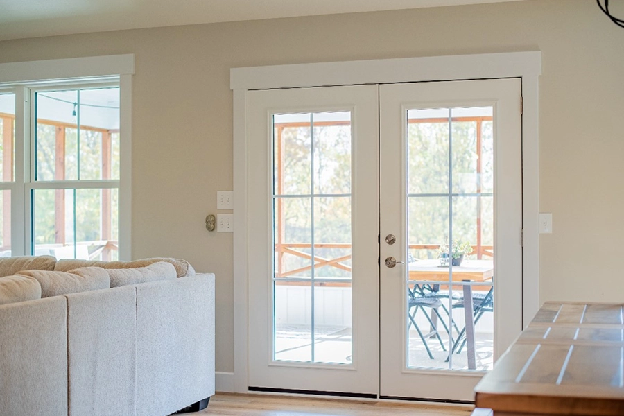 This is a photo of French patio doors inside a house in Springfield, IL.